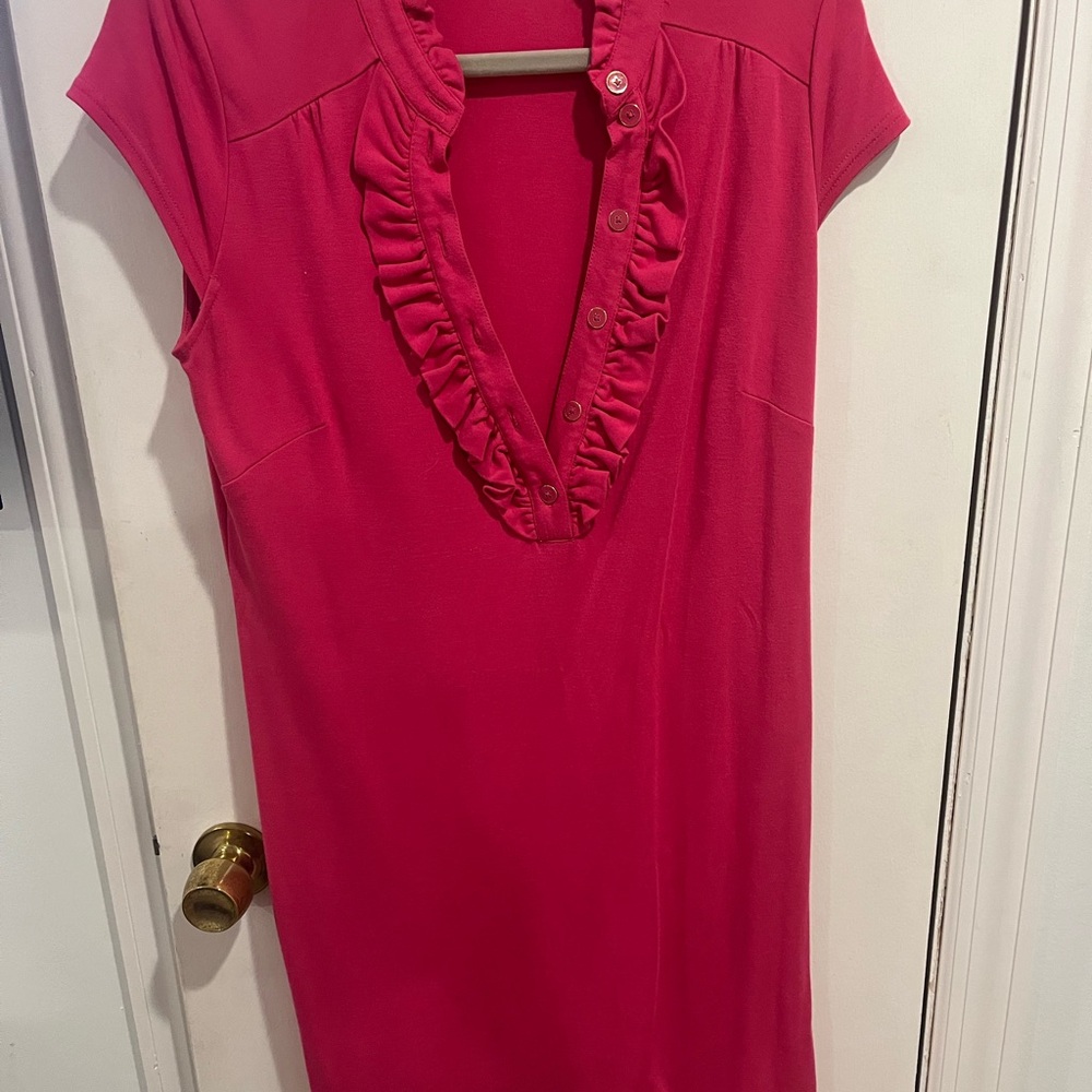 Lilly Pulitzer Fuchsia Ruffle Blouse
